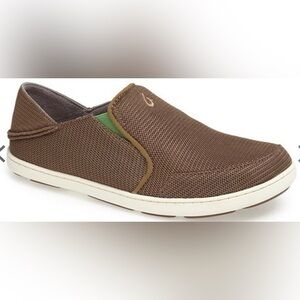 Olukai Nohea Mesh Slip On Grey/Lime Mesh Mens Casual 10188-13AP Size 13